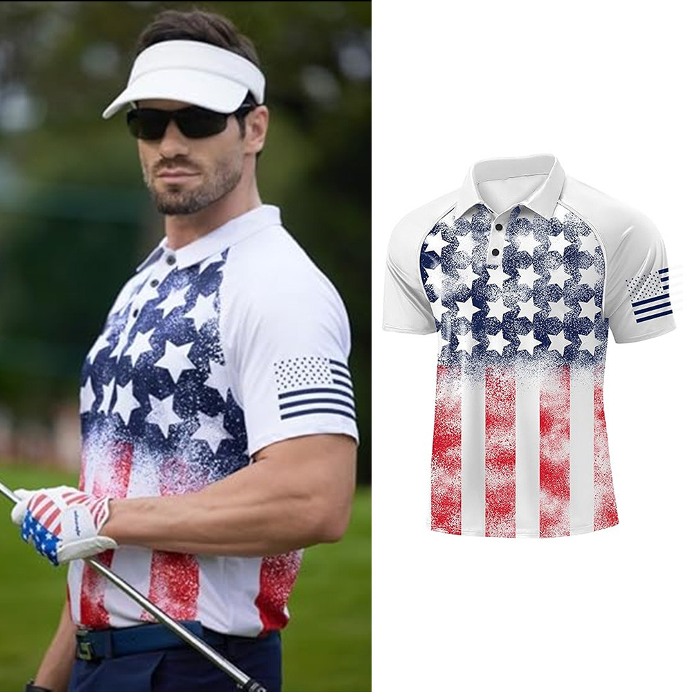 1776 USA Flag Graphic Polo Shirt Men's Patriotic Apparel Gift Ideas For Boyfriend 1776 USA Flag Graphic Polo Shirt Men's Patriotic Apparel Gift Ideas For Boyfriend