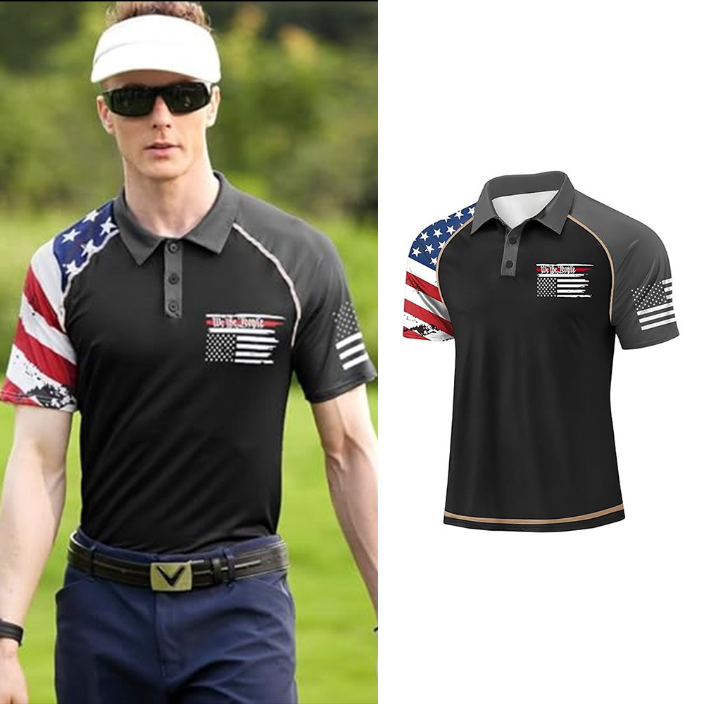 1776 USA Flag Graphic Polo Shirt Men's Patriotic Shirt Gifts For Husband 1776 USA Flag Graphic Polo Shirt Men's Patriotic Shirt Gifts For Husband