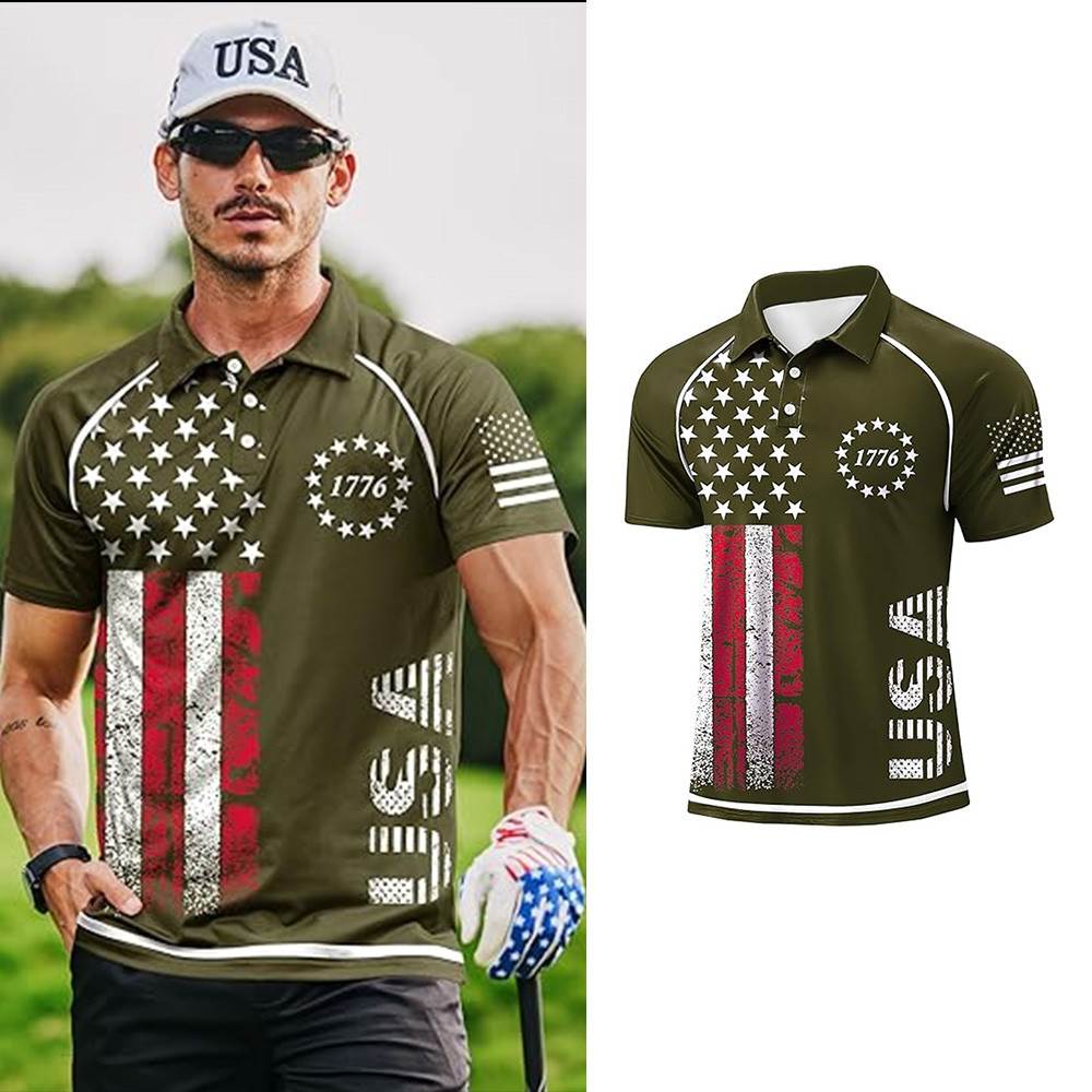 1776 USA Flag Polo Shirt Men's Patriotic Apparel Meaningful Gifts For Boyfriend 1776 USA Flag Polo Shirt Men's Patriotic Apparel Meaningful Gifts For Boyfriend