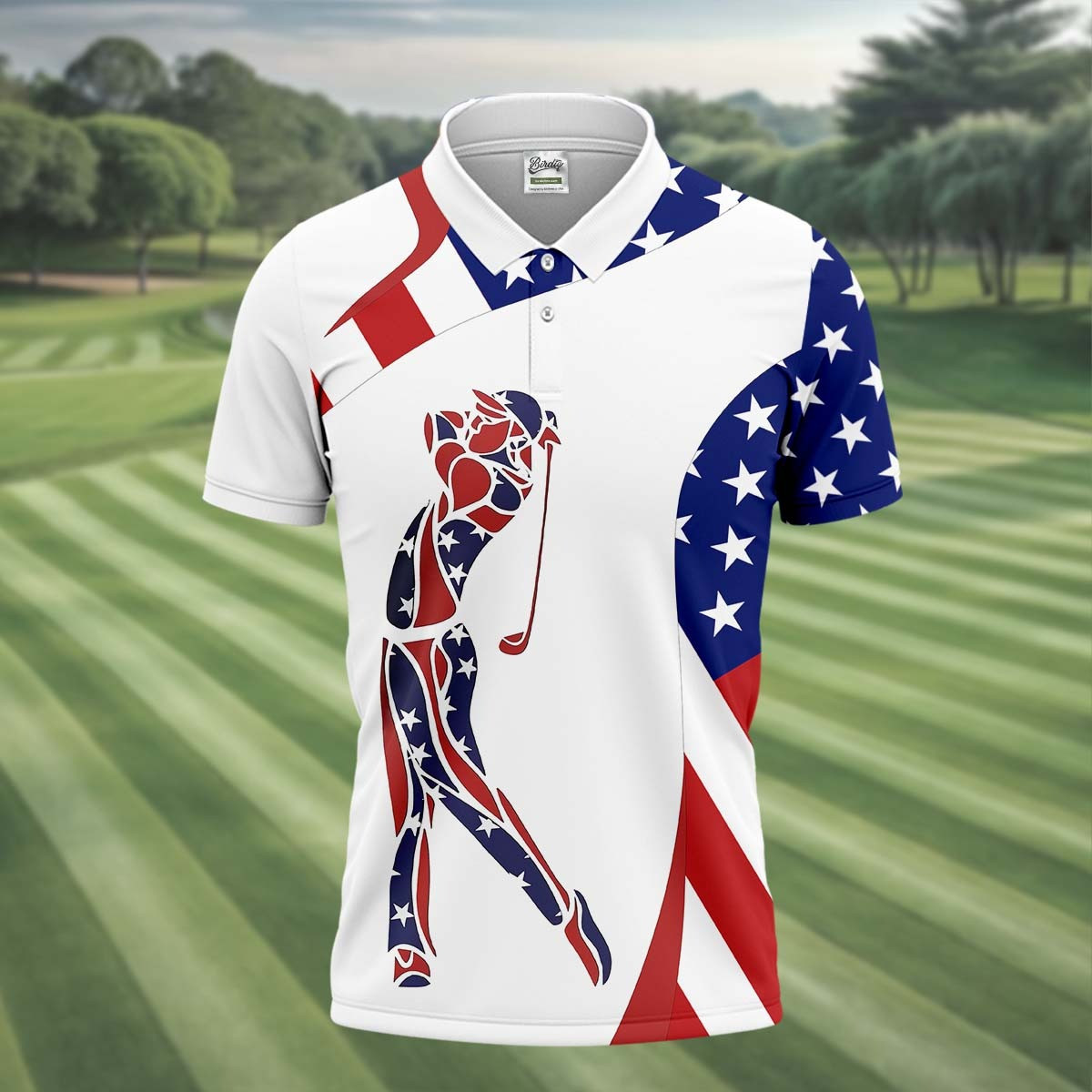 American Golfer Polo Shirt Men's Patriotic Clothing Gift For Golf Lovers American Golfer Polo Shirt Men's Patriotic Clothing Gift For Golf Lovers