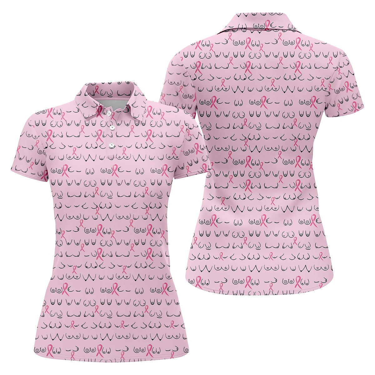 Breast Cancer Awareness Golf Polo Shirt For Matching Golf Shirts Wife Gifts Breast Cancer Awareness Golf Polo Shirt For Matching Golf Shirts Wife Gifts