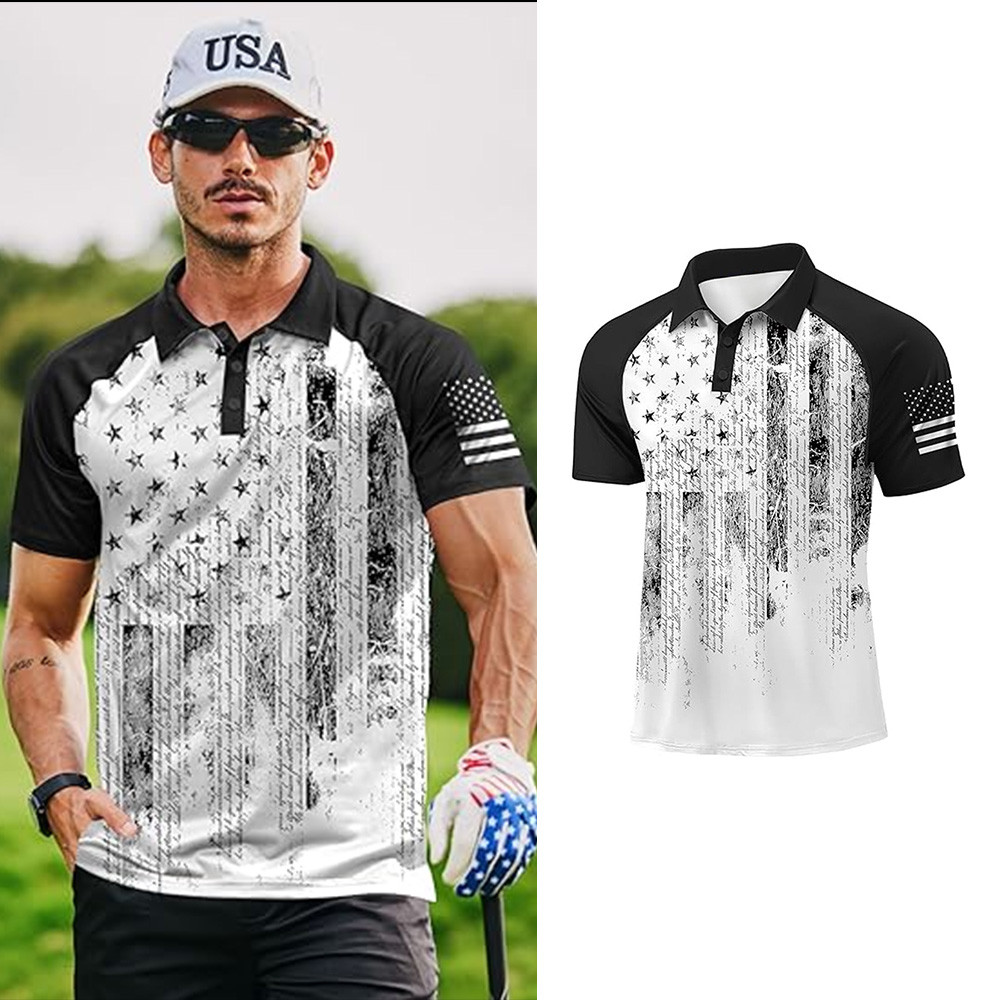 Classic American Flag Golf Polo Shirt Iconic 1776 Casual Golf Merch Top Gift For Dad Classic American Flag Golf Polo Shirt Iconic 1776 Casual Golf Merch Top Gift For Dad