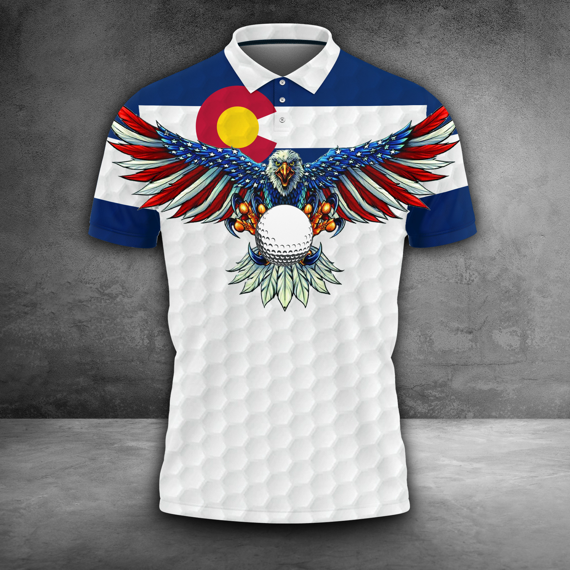 Colorado Eagle Golfer Polo Shirt Mens Golf Clothing Best Golf Gifts For Men Colorado Eagle Golfer Polo Shirt Mens Golf Clothing Best Golf Gifts For Men