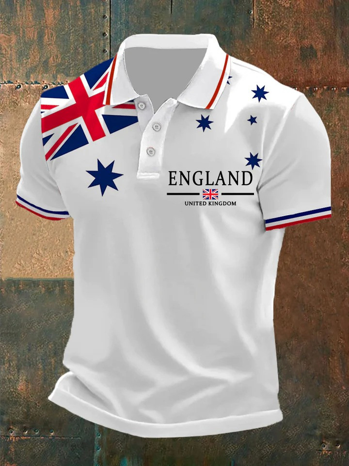 England United Kingdom Polo Shirt Men's Patriotic Clothing Gifts For Papa England United Kingdom Polo Shirt Men's Patriotic Clothing Gifts For Papa