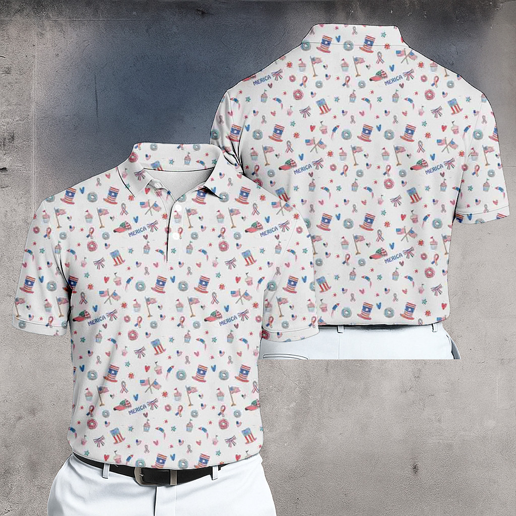 Funny American Independence Day 4 Of July Merica Golf Men's Polo Shirt Funny American Independence Day 4 Of July Merica Golf Men's Polo Shirt