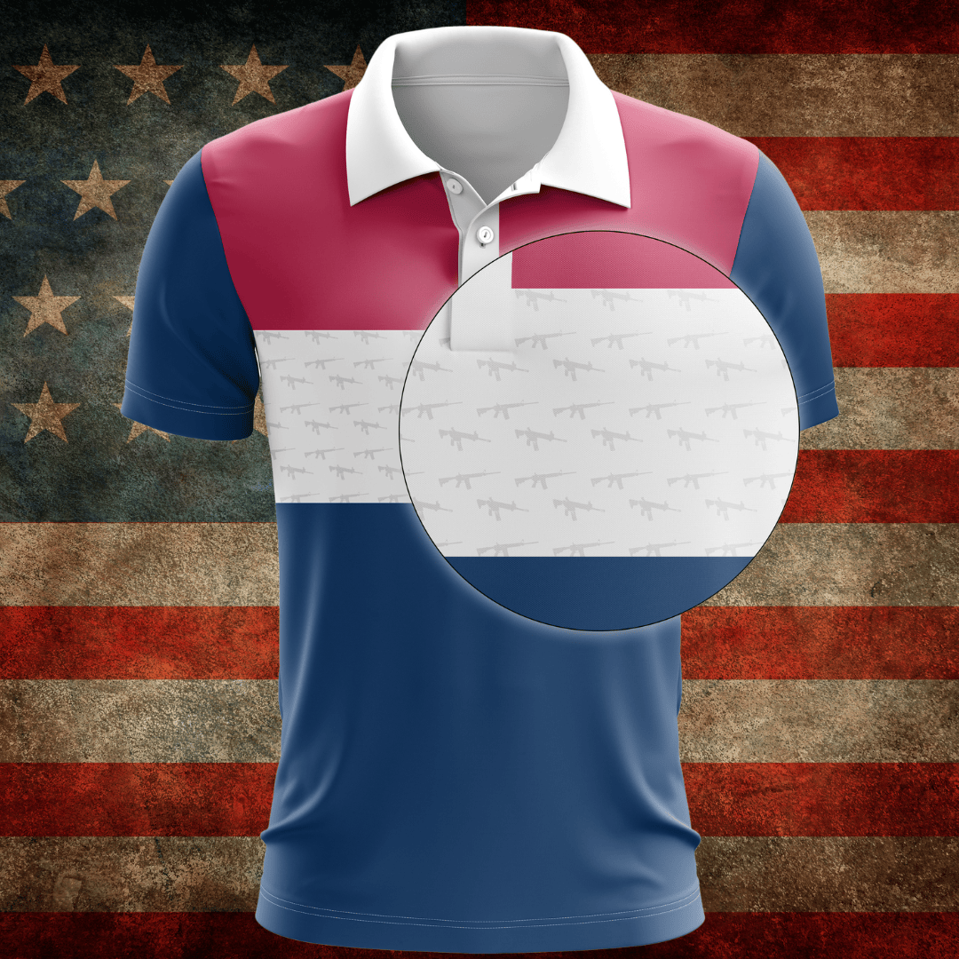 Guns Red White And Blue Polo Shirt Patriotic Apparel Gifts For Men's Guns Red White And Blue Polo Shirt Patriotic Apparel Gifts For Men's