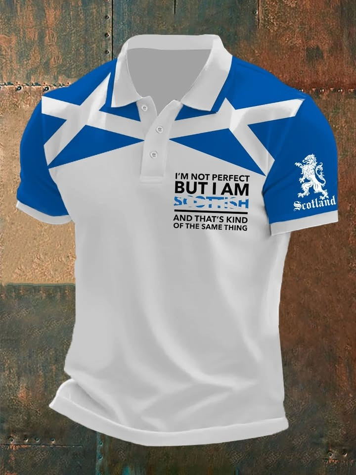 I'm Not Perfect But I Am Scottish Polo Shirt Scottish Flag Shirt Gifts For Dad I'm Not Perfect But I Am Scottish Polo Shirt Scottish Flag Shirt Gifts For Dad