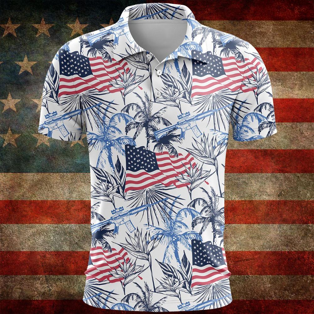 Jungle Flag ARs Polo Shirt Men's Patriotic Clothing Gifts For Papa Jungle Flag ARs Polo Shirt Men's Patriotic Clothing Gifts For Papa