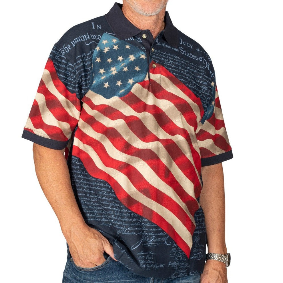 Men's Patriotic Waving American Flag Polo Shirt Best Patriotic Gifts For Men Men's Patriotic Waving American Flag Polo Shirt Best Patriotic Gifts For Men