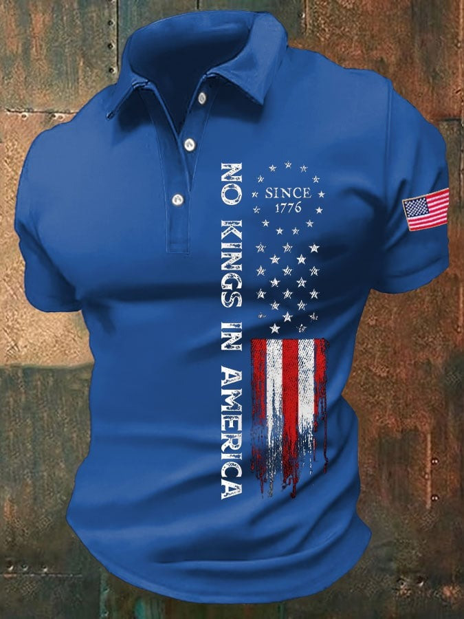 Men's Vintage No Kings In America Casual Polo Shirt Great Gift For Him Men's Vintage No Kings In America Casual Polo Shirt Great Gift For Him