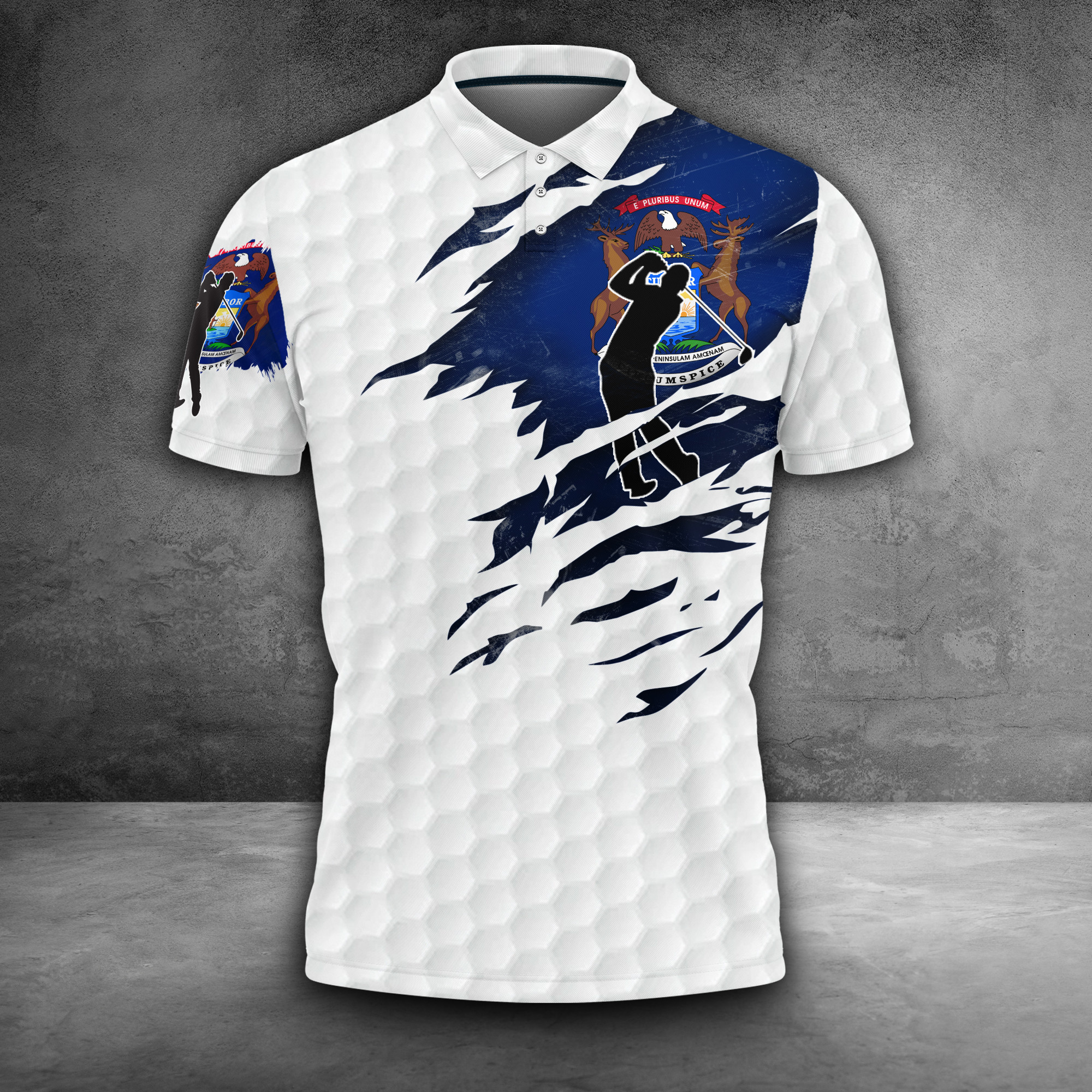 Michigan Golfer Polo Shirt Patriotic Michigan State Men's Golf Apparel Gifts For Golfer Michigan Golfer Polo Shirt Patriotic Michigan State Men's Golf Apparel Gifts For Golfer