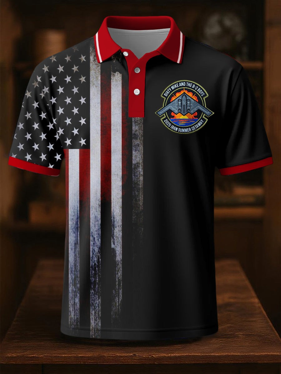 Midnight Hammer Polo Shirt Dirty Mike & The B-2 Boys Iran Summer Getaway B-2 Spirit Midnight Hammer Polo Shirt Dirty Mike & The B-2 Boys Iran Summer Getaway B-2 Spirit