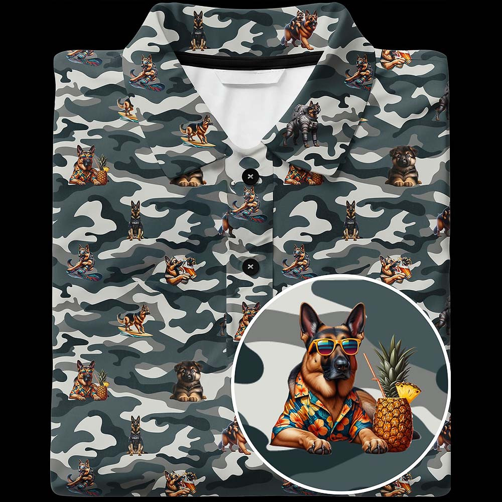 Police Dog Camo Polo Shirt Patriotic Apparel Gifts For Dad Police Dog Camo Polo Shirt Patriotic Apparel Gifts For Dad