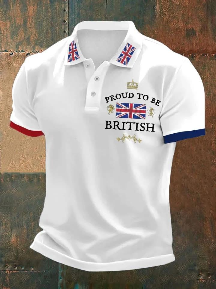 Proud To Be British Polo Shirt Men's Patriotic Gifts For Father's Proud To Be British Polo Shirt Men's Patriotic Gifts For Father's