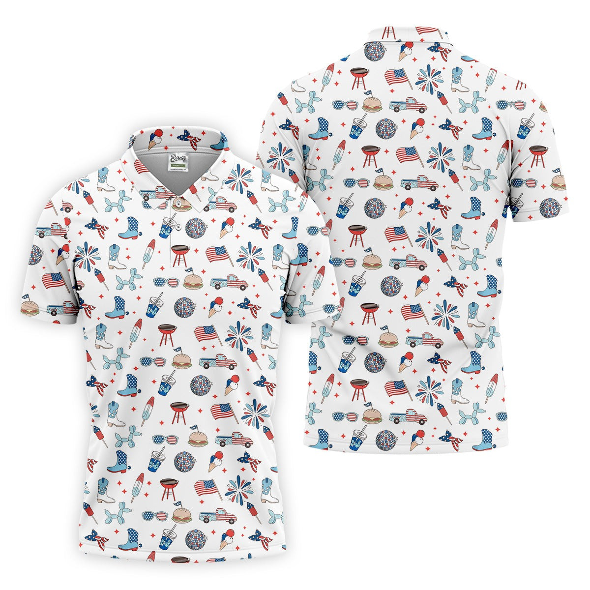 Red White Blue Flag Golf Polo Shirt Present Gifts For Golfing Dad Red White Blue Flag Golf Polo Shirt Present Gifts For Golfing Dad