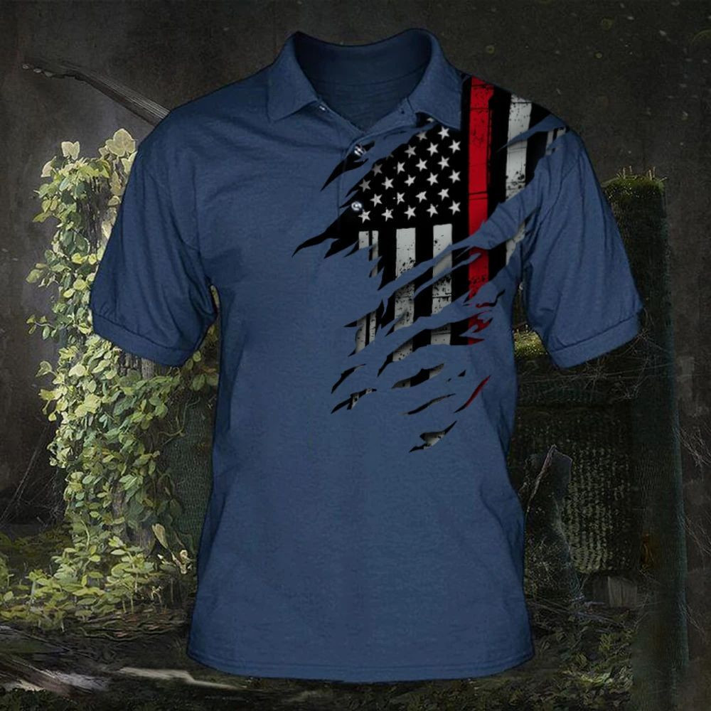 Thin Red Line Polo Shirt Navy Red Line Apparel Honor Firefighter Gift For Him Thin Red Line Polo Shirt Navy Red Line Apparel Honor Firefighter Gift For Him