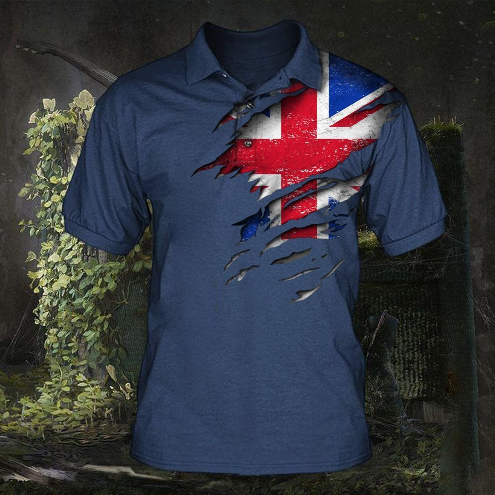 United Kingdom Flag Mens Polo Shirt UK Union Jack Flag Golf Shirt Patriotic Clothes United Kingdom Flag Mens Polo Shirt UK Union Jack Flag Golf Shirt Patriotic Clothes
