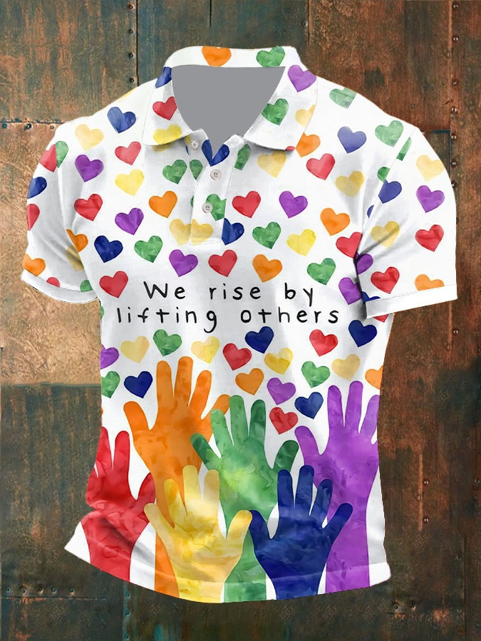 We Raise By Lifting People Pride Month Polo Shirt Mens Support LGBTQ Pride Merch Apparel We Raise By Lifting People Pride Month Polo Shirt Mens Support LGBTQ Pride Merch Apparel