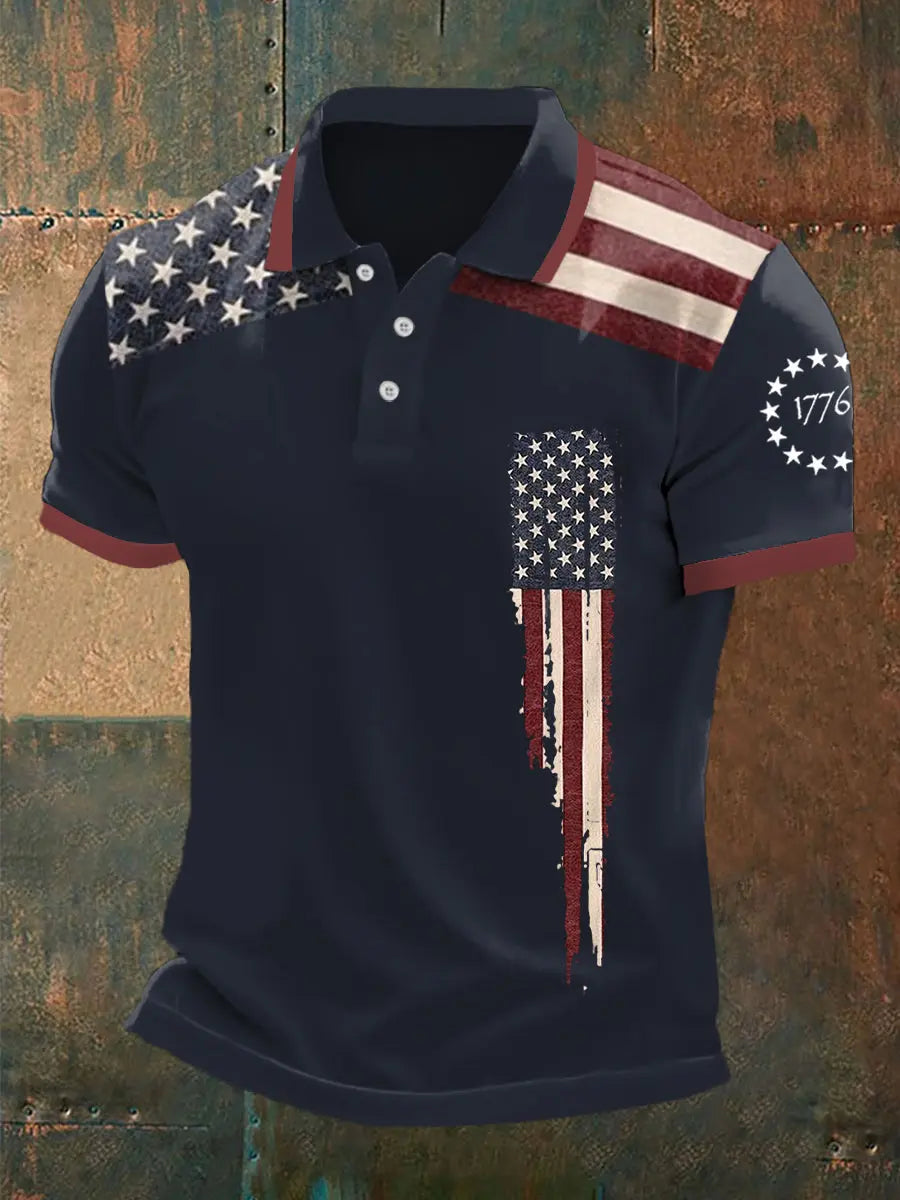 1776 American Flag Polo Shirt Patriotic Gift for Independence Day Supporters Casual Wear 1776 American Flag Polo Shirt Patriotic Gift for Independence Day Supporters Casual Wear