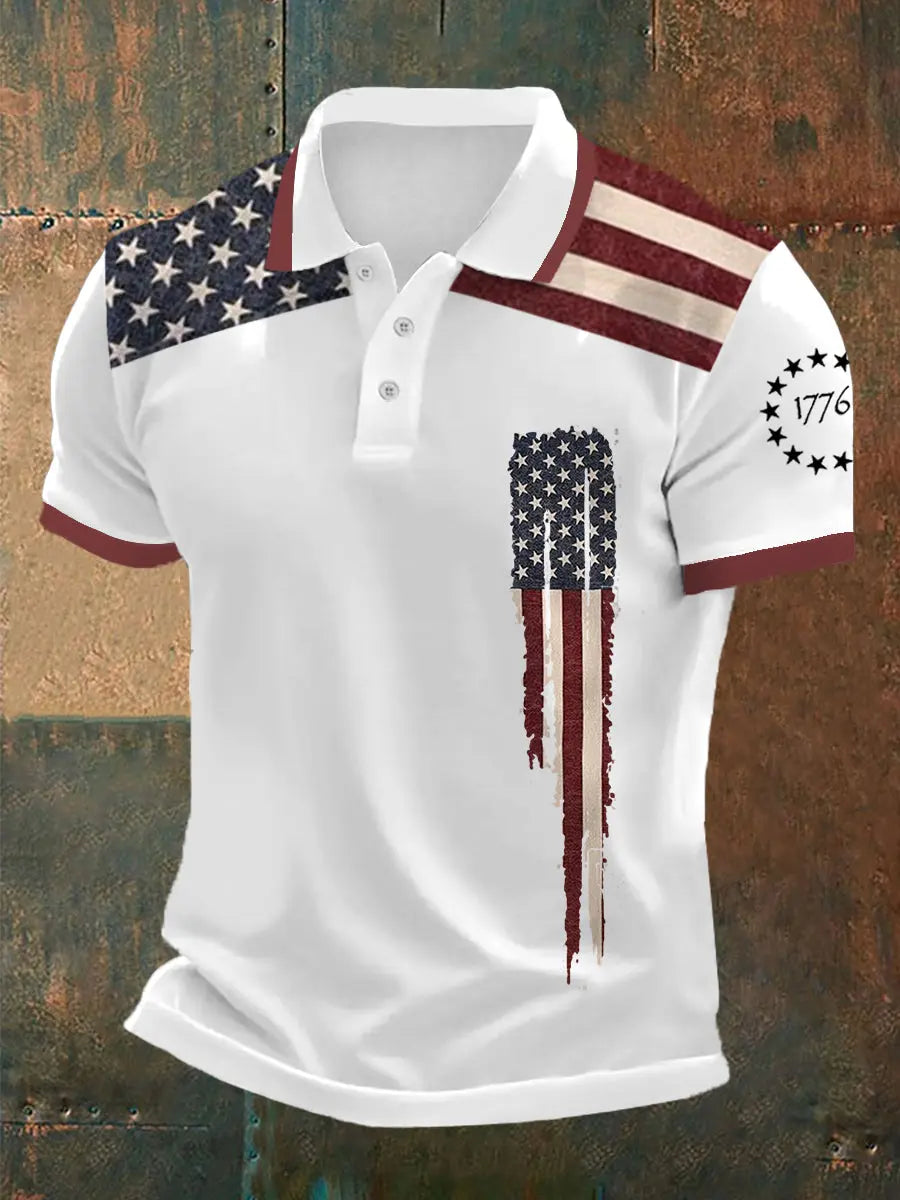 1776 American Flag Polo Shirt Patriotic Gift for Independence Day Supporters Casual Wear 1776 American Flag Polo Shirt Patriotic Gift for Independence Day Supporters Casual Wear