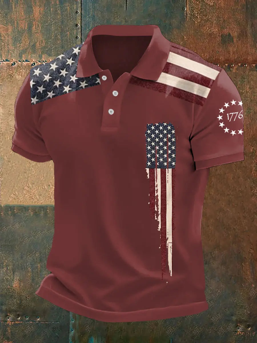 1776 American Flag Polo Shirt Patriotic Gift for Independence Day Supporters Casual Wear 1776 American Flag Polo Shirt Patriotic Gift for Independence Day Supporters Casual Wear