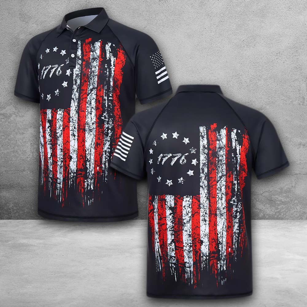 1776 USA Flag Polo Shirt Mens Patriotic Apparel Gifts For Husband 1776 USA Flag Polo Shirt Mens Patriotic Apparel Gifts For Husband