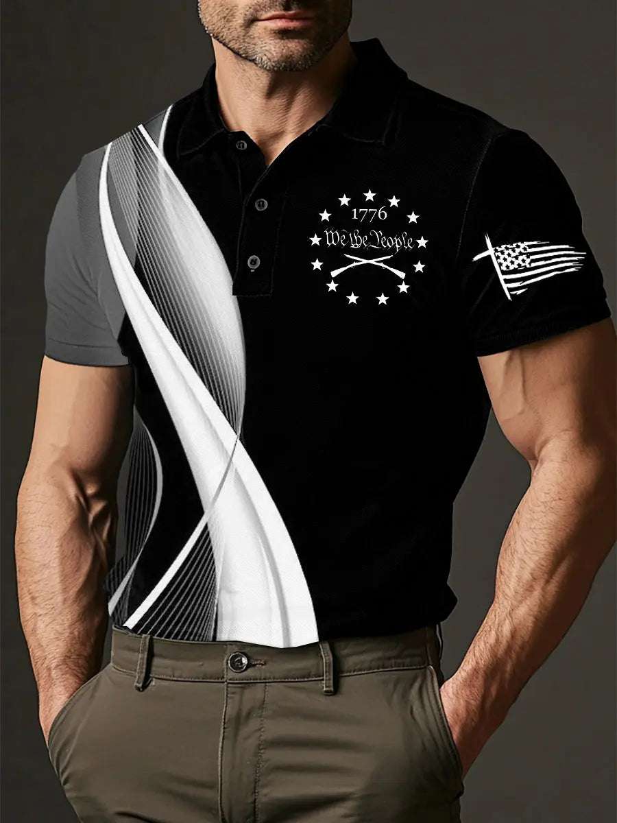 1776 We The People Men's Polo Shirt Patriotic Gift for American History Fans 1776 We The People Men's Polo Shirt Patriotic Gift for American History Fans