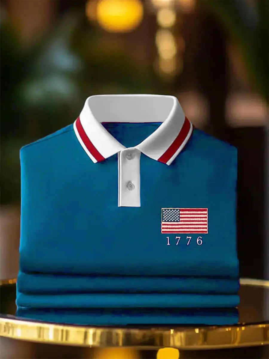 American Flag 1776 Polo Shirt for Patriotic Style Perfect Gift for USA Pride Supporters American Flag 1776 Polo Shirt for Patriotic Style Perfect Gift for USA Pride Supporters