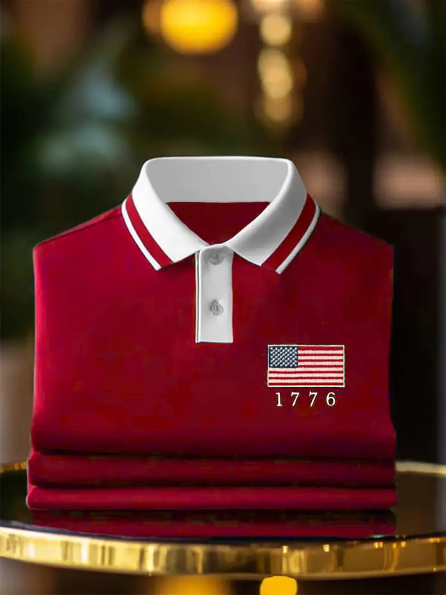 American Flag 1776 Polo Shirt for Patriotic Style Perfect Gift for USA Pride Supporters American Flag 1776 Polo Shirt for Patriotic Style Perfect Gift for USA Pride Supporters