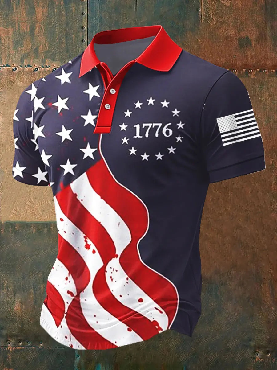 American Flag 1776 Polo Shirt Patriotic Gift for Independence Day Supporters American Flag 1776 Polo Shirt Patriotic Gift for Independence Day Supporters
