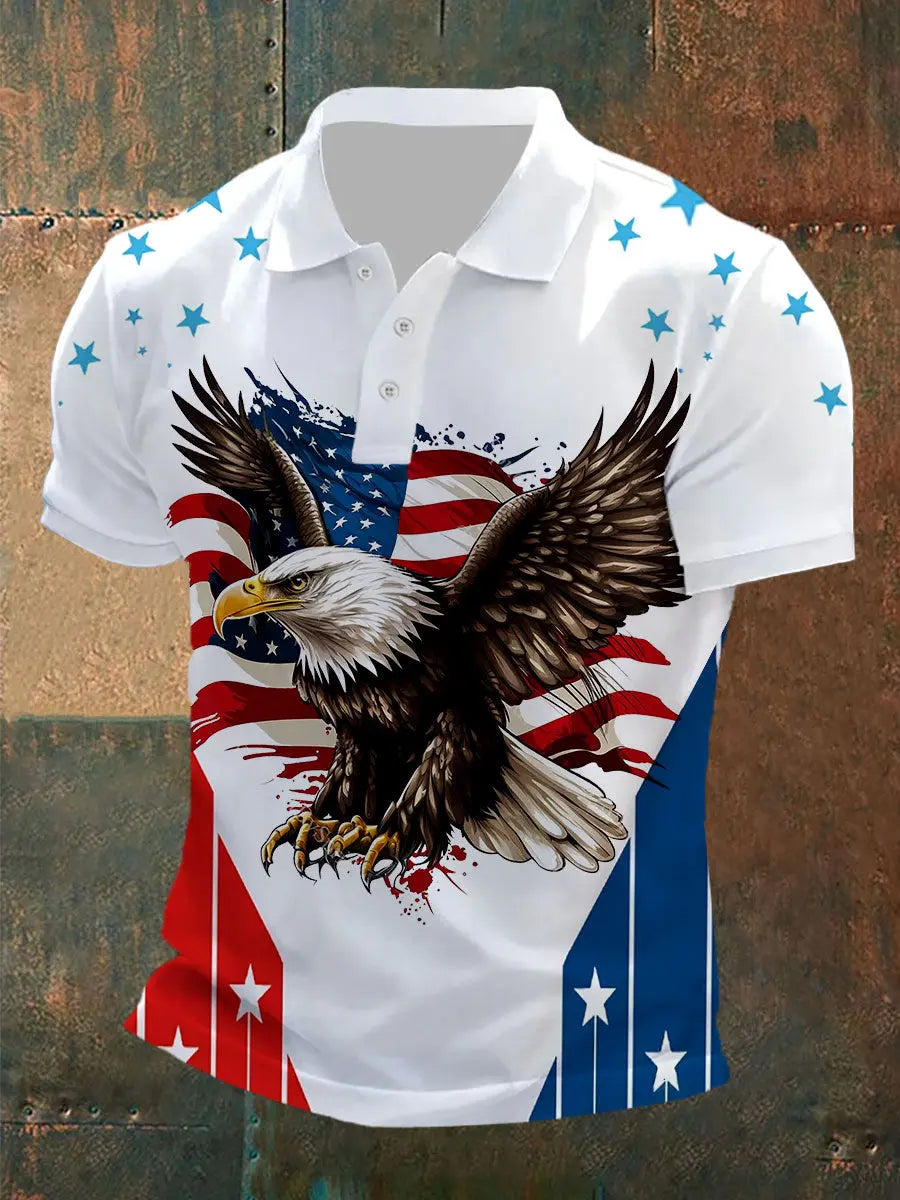 American Flag Eagle Polo Shirt for Patriotic Fans Ideal USA Themed Gift for Him American Flag Eagle Polo Shirt for Patriotic Fans Ideal USA Themed Gift for Him