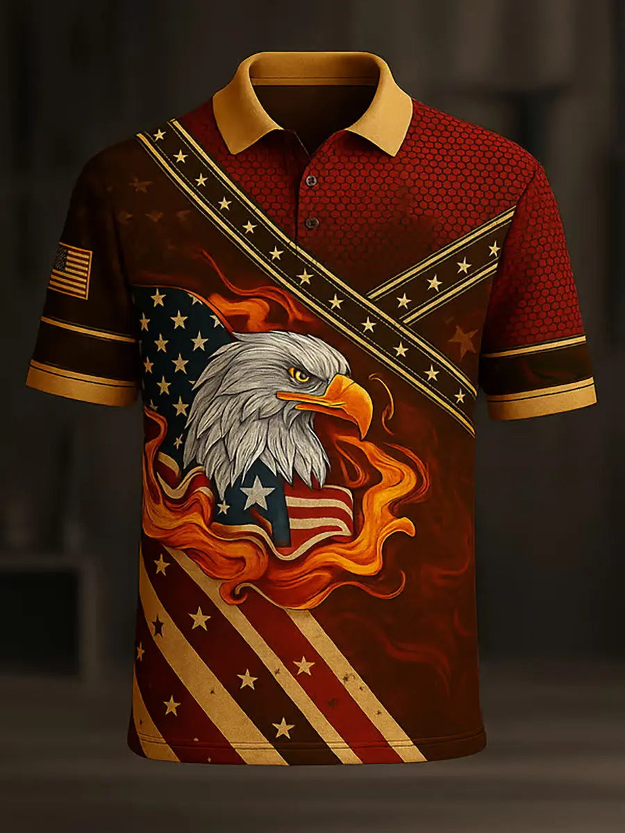 American Flag Eagle Polo Shirt for Patriotic Fans Perfect Gift for USA Pride Enthusiasts American Flag Eagle Polo Shirt for Patriotic Fans Perfect Gift for USA Pride Enthusiasts