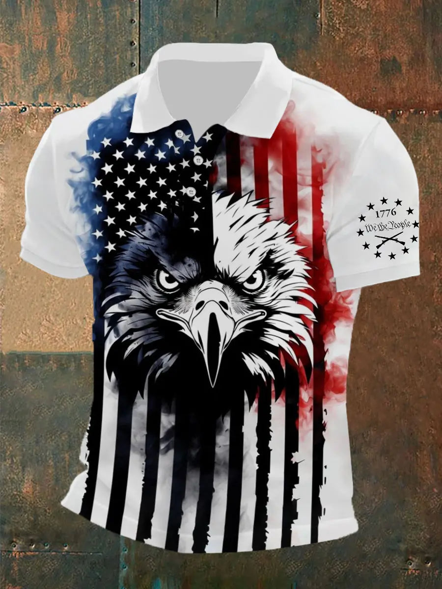American Flag Eagle Polo Shirt Independence Day Gift for Patriotic Supporters American Flag Eagle Polo Shirt Independence Day Gift for Patriotic Supporters