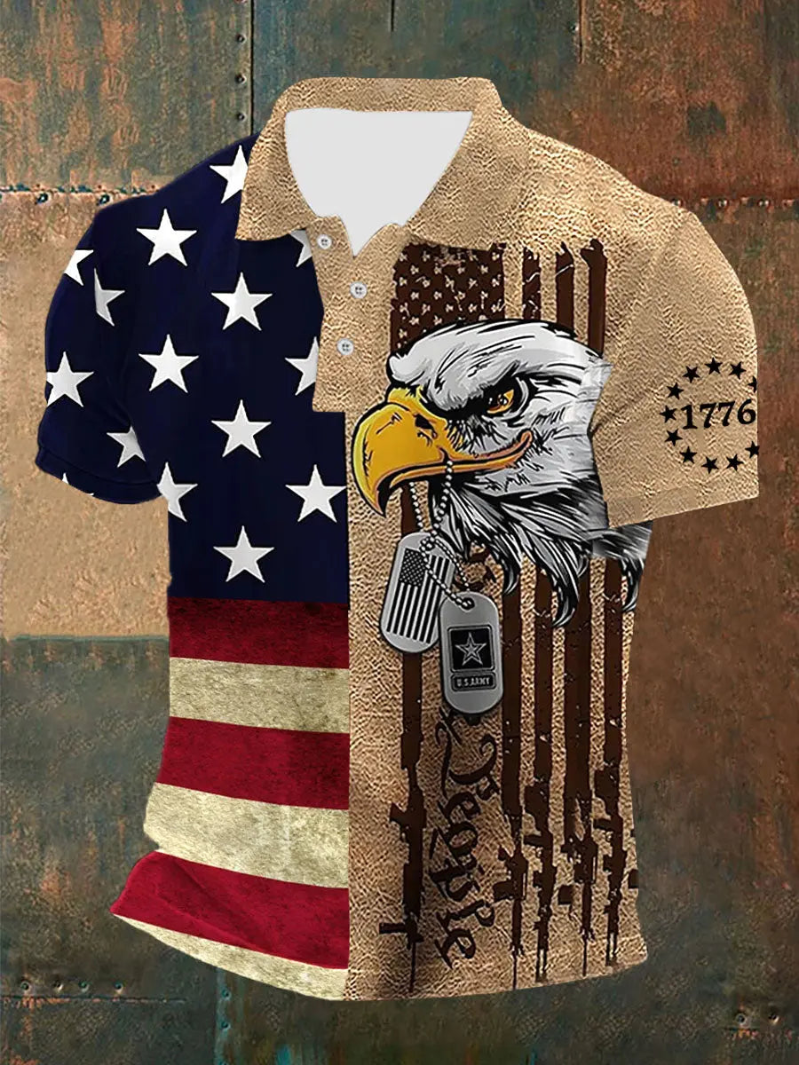 American Flag Eagle Polo Shirt Independence Day Patriotic Gift for USA Pride Supporters American Flag Eagle Polo Shirt Independence Day Patriotic Gift for USA Pride Supporters