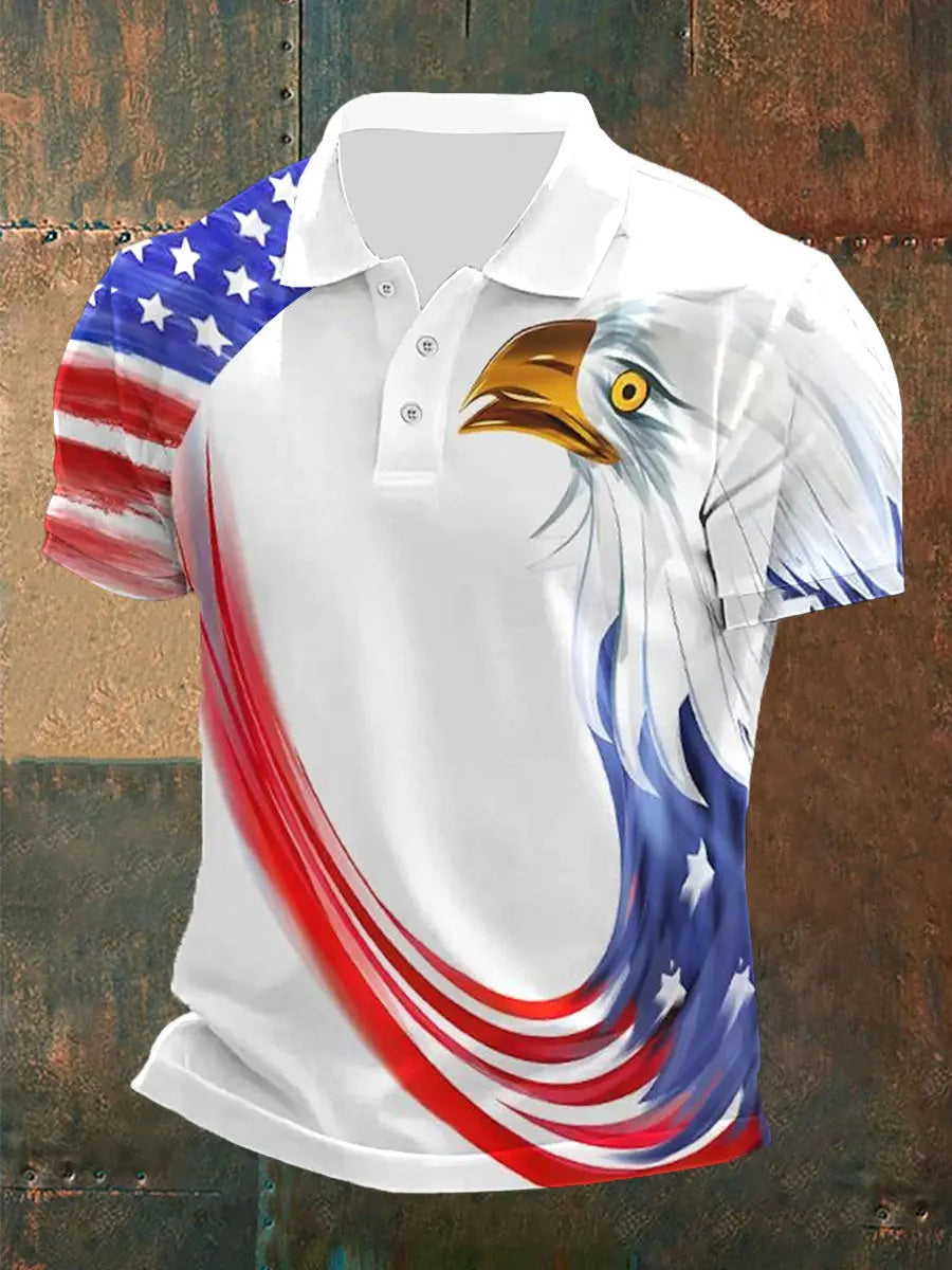American Flag Eagle Polo Shirt Patriotic Gift for Independence Day Fans USA Pride American Flag Eagle Polo Shirt Patriotic Gift for Independence Day Fans USA Pride