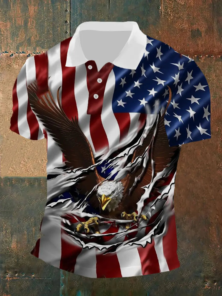 American Flag Eagle Polo Shirt Patriotic Gift for Independence Day Supporters American Flag Eagle Polo Shirt Patriotic Gift for Independence Day Supporters