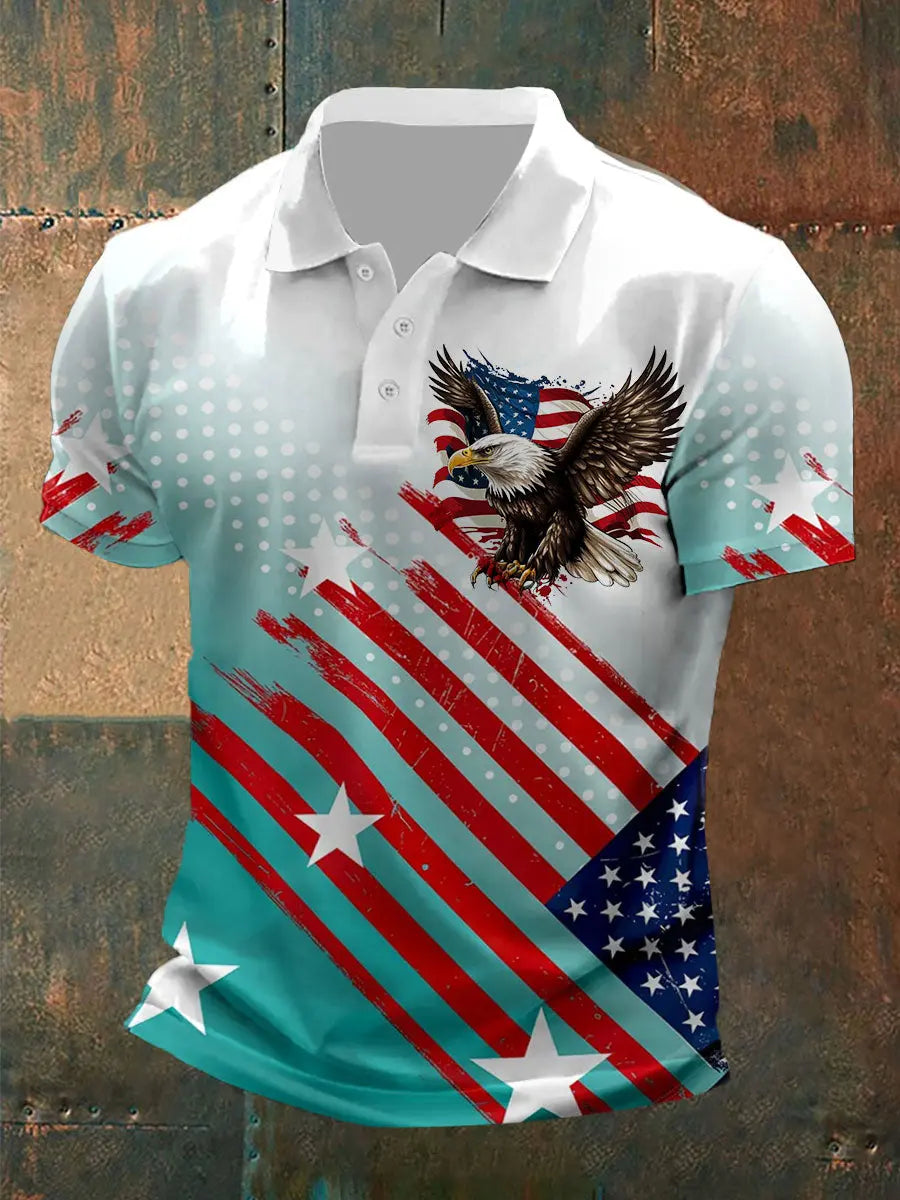 American Flag Eagle Polo Shirt Patriotic Gift for USA Pride Enthusiasts American Flag Eagle Polo Shirt Patriotic Gift for USA Pride Enthusiasts