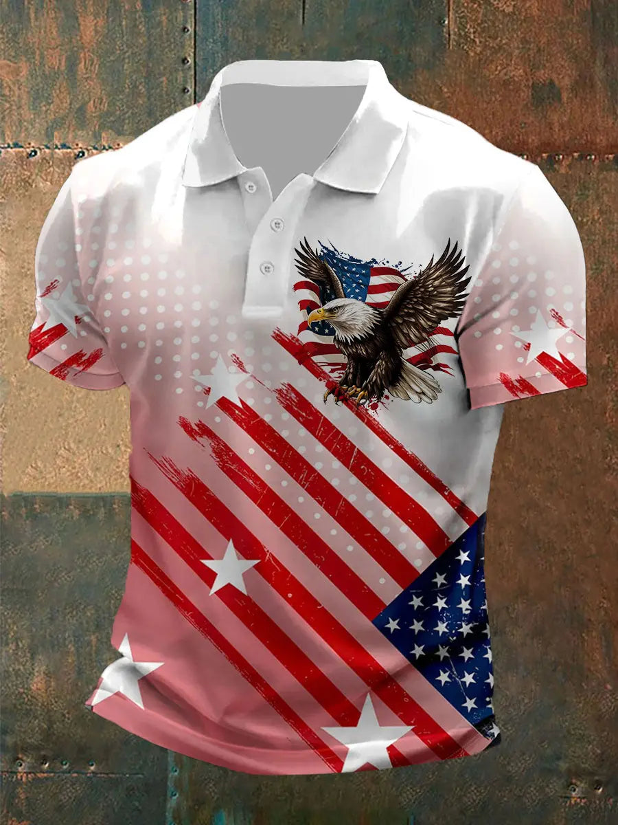 American Flag Eagle Polo Shirt Patriotic Gift for USA Pride Enthusiasts American Flag Eagle Polo Shirt Patriotic Gift for USA Pride Enthusiasts