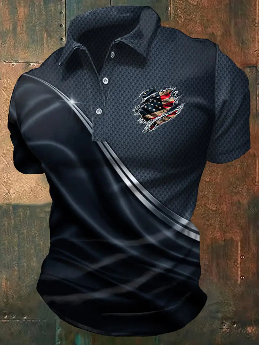 American Flag Polo Shirt Independence Day Patriotic Gift for USA Supporters American Flag Polo Shirt Independence Day Patriotic Gift for USA Supporters
