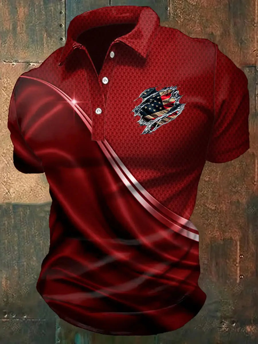 American Flag Polo Shirt Independence Day Patriotic Gift for USA Supporters American Flag Polo Shirt Independence Day Patriotic Gift for USA Supporters