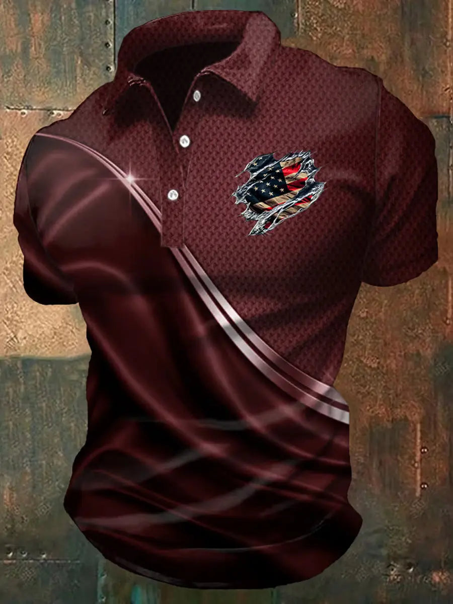 American Flag Polo Shirt Independence Day Patriotic Gift for USA Supporters American Flag Polo Shirt Independence Day Patriotic Gift for USA Supporters