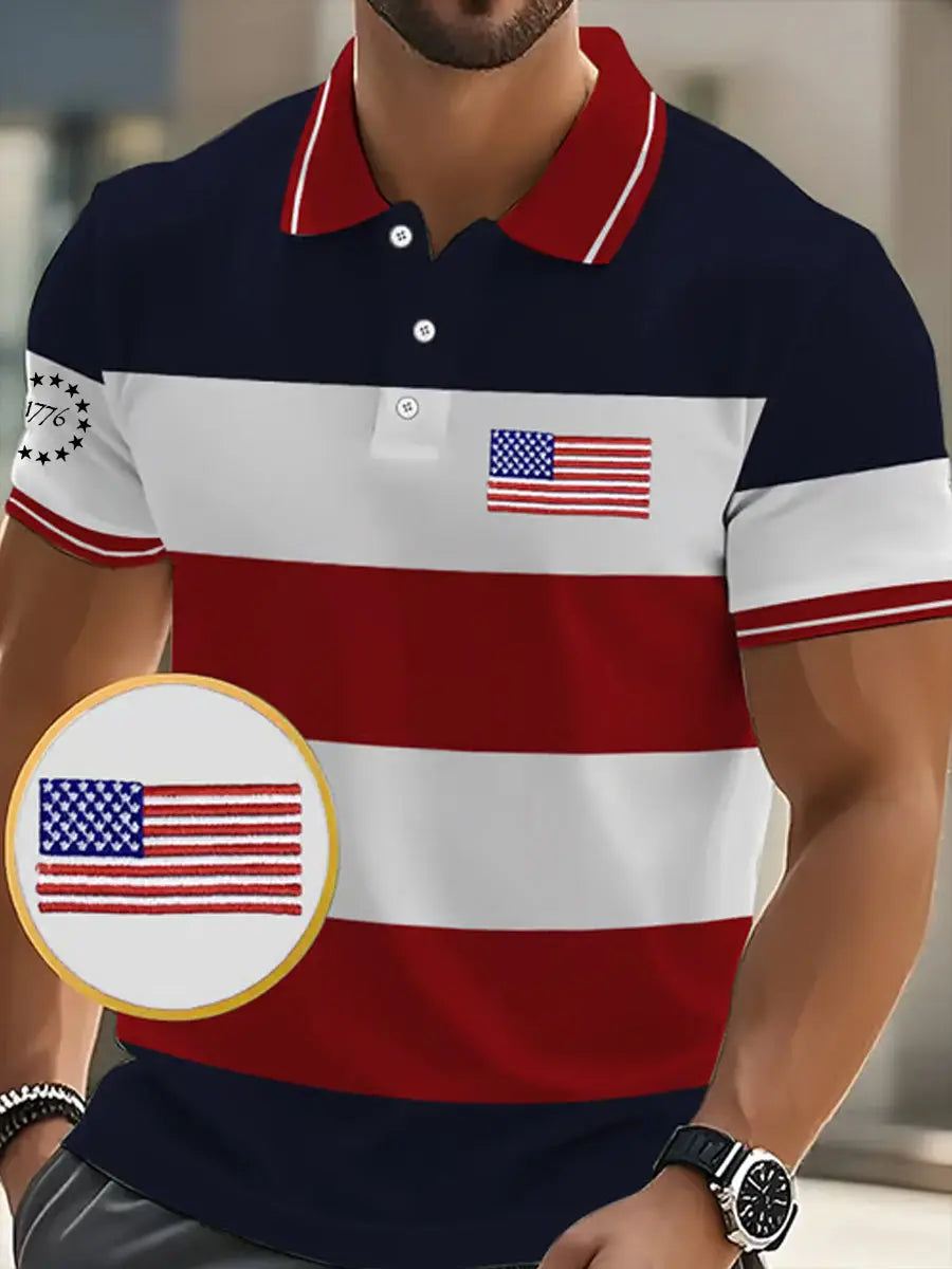 American Flag Polo Shirt Patriotic Gift for Independence Day 1776 USA Pride Apparel American Flag Polo Shirt Patriotic Gift for Independence Day 1776 USA Pride Apparel
