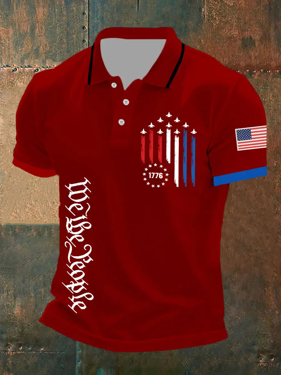 American Flag Polo Shirt with Jet Planes Patriotic Gift for Independence Day Supporters American Flag Polo Shirt with Jet Planes Patriotic Gift for Independence Day Supporters