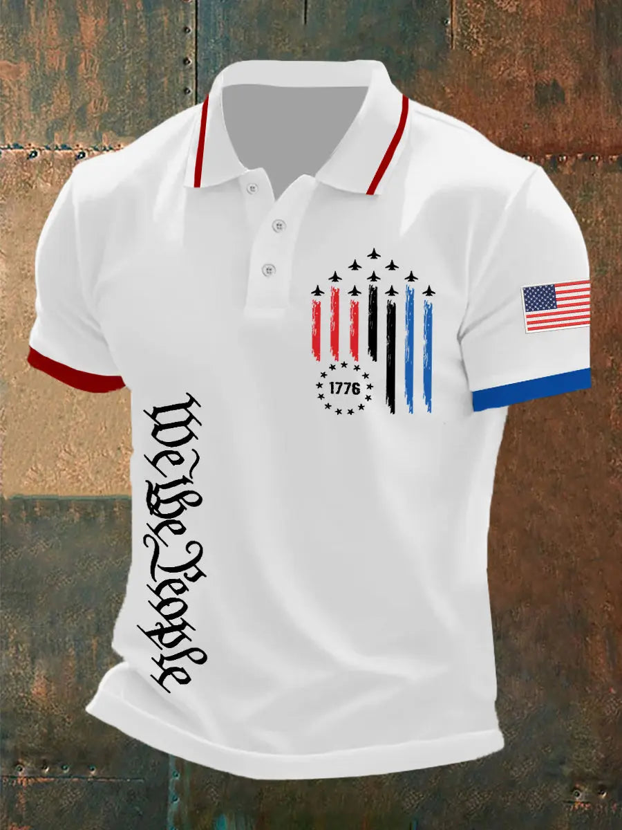 American Flag Polo Shirt with Jet Planes Patriotic Gift for Independence Day Supporters American Flag Polo Shirt with Jet Planes Patriotic Gift for Independence Day Supporters