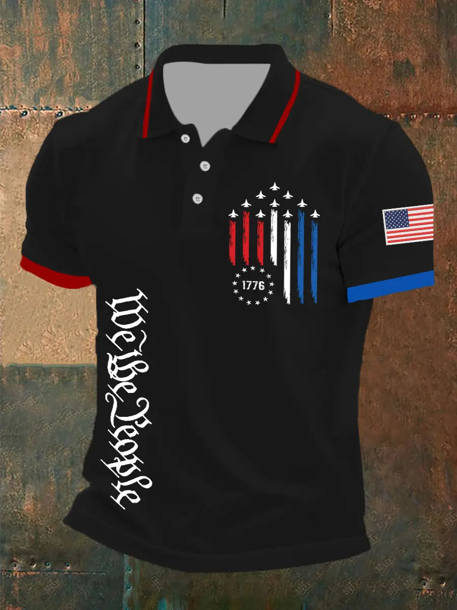 American Flag Polo Shirt with Jet Planes Patriotic Gift for Independence Day Supporters American Flag Polo Shirt with Jet Planes Patriotic Gift for Independence Day Supporters