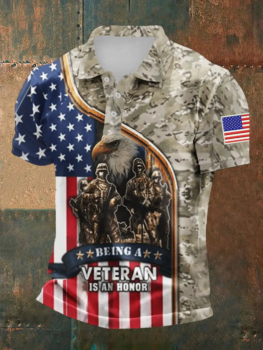 American Flag Veteran Honor Polo Shirt Patriotic Gift for Independence Day Supporters American Flag Veteran Honor Polo Shirt Patriotic Gift for Independence Day Supporters