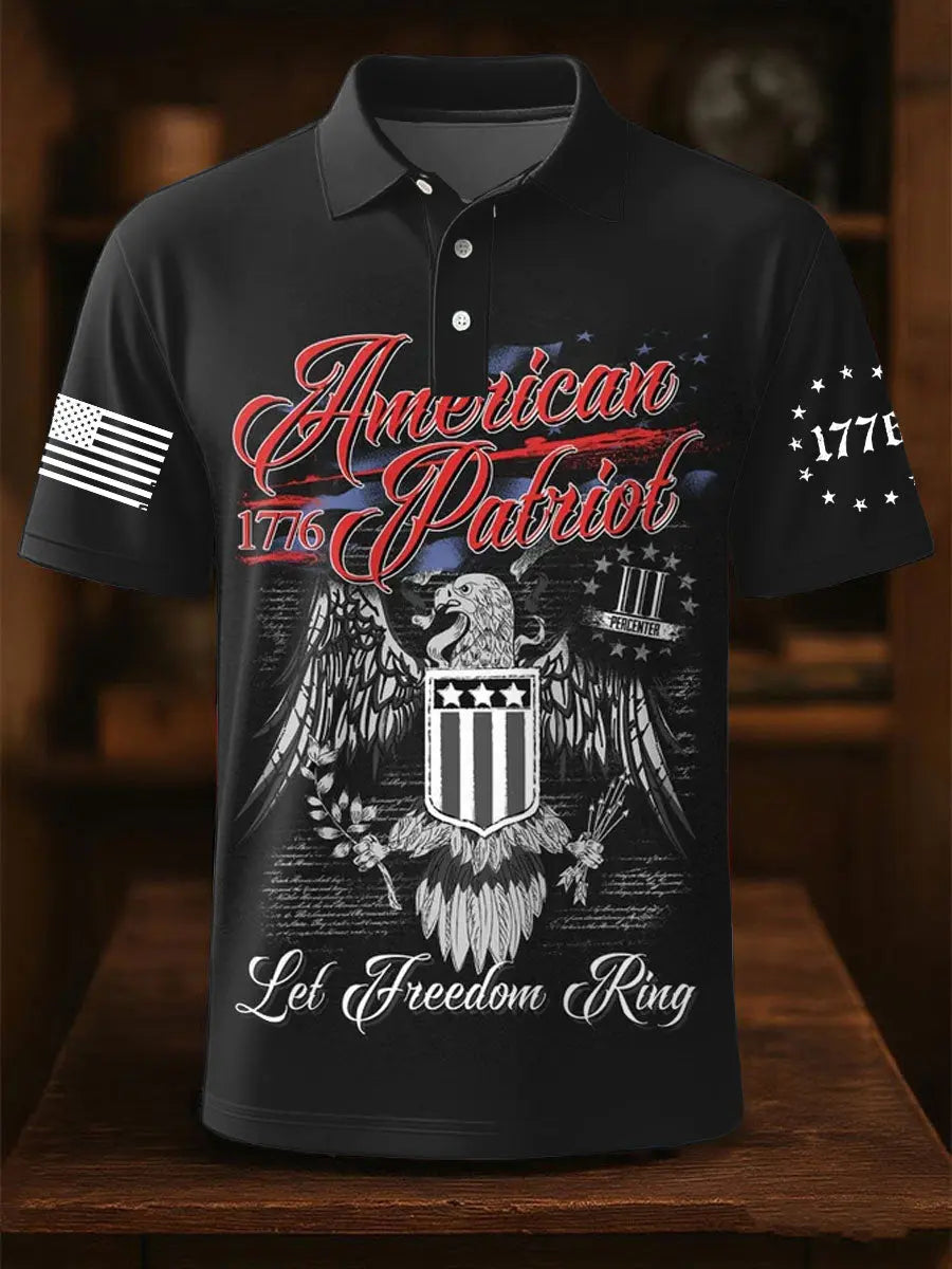 American Patriot 1776 Polo Shirt Let Freedom Ring Patriotic Gift for USA Supporters American Patriot 1776 Polo Shirt Let Freedom Ring Patriotic Gift for USA Supporters