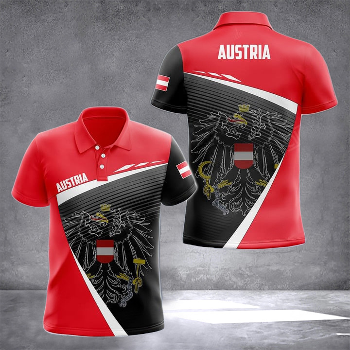 Austria Coat Of Arms Polo Shirt Austrian Men's Fashion Gifts For Austrian Austria Coat Of Arms Polo Shirt Austrian Men's Fashion Gifts For Austrian