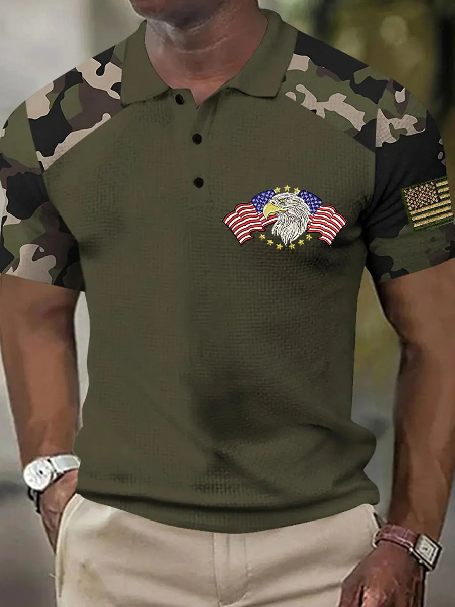 Bald Eagle American Flag Camouflage Polo Shirt Patriotic Gift for USA Supporters Bald Eagle American Flag Camouflage Polo Shirt Patriotic Gift for USA Supporters