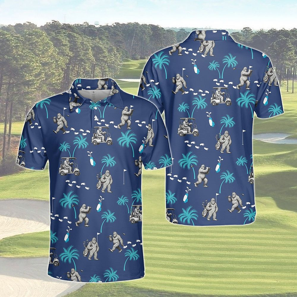 Bigfoot Men's Polo Shirt Sasquatch Golf Polo Shirt Gifts For Bigfoot Lovers Bigfoot Men's Polo Shirt Sasquatch Golf Polo Shirt Gifts For Bigfoot Lovers